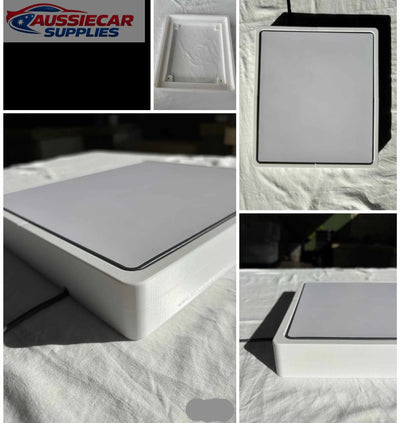 Collage of Starlink Mini Flat Mount product images with text indicating compatibility with the New Starlink MINI ROAM.