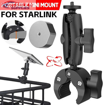Portable mini mount for Starlink with 360-degree rotation feature on a white background.