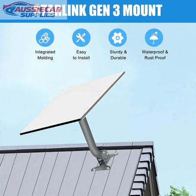 Starlink Gen 3 mount on a roof with features listed above it.