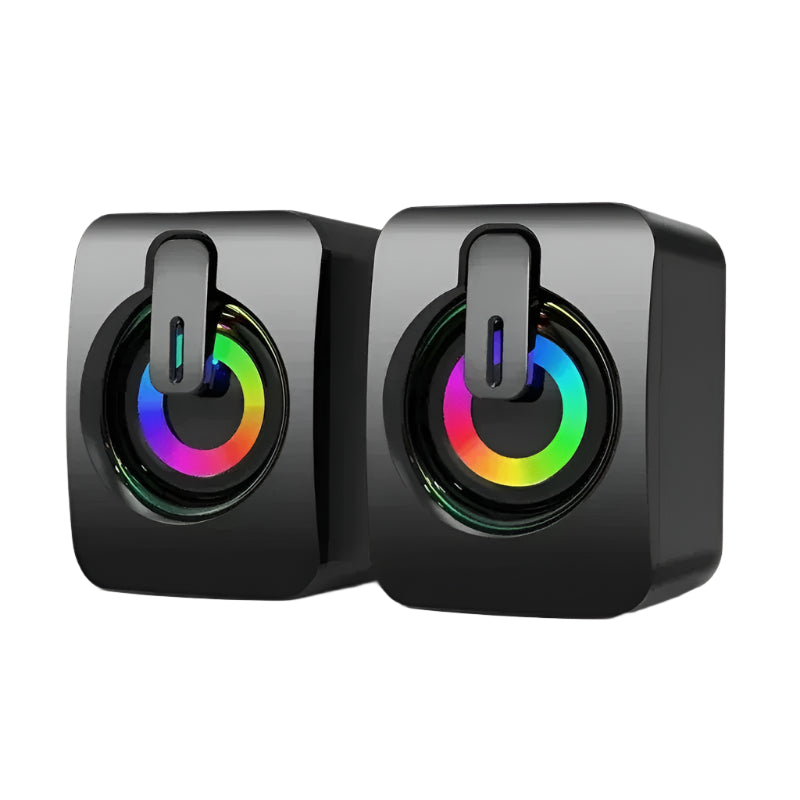 Stereo Computer Speaker with Microphone and 3.5mm AUX for PC Laptop Desktop MacBook