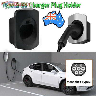 Type 2 EV Charger Plug Holder Wall Mount | Cable Organizer Bracket IEC 62196 (Universal AU) AussieCarSupplies