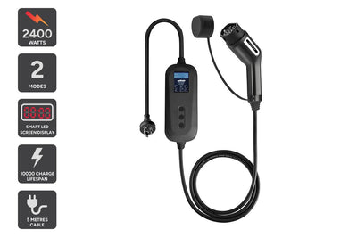 Type 2 Portable EV Charger 10A 2.4kW 5M Smart LCD Charging Cable for Electric Vehicles AussieCarSupplies