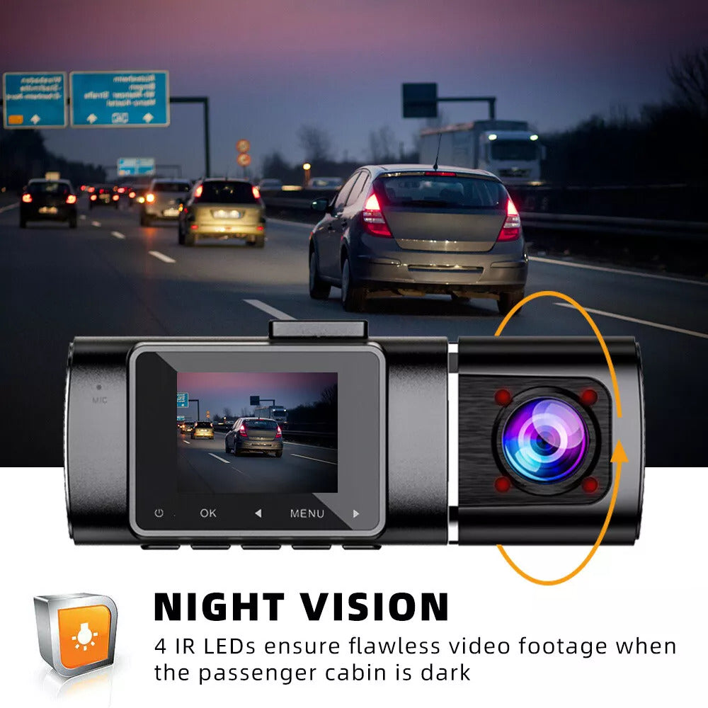 Uber Dual Dash Cam FHD 1080P Front & Cabin Camera with Night Vision