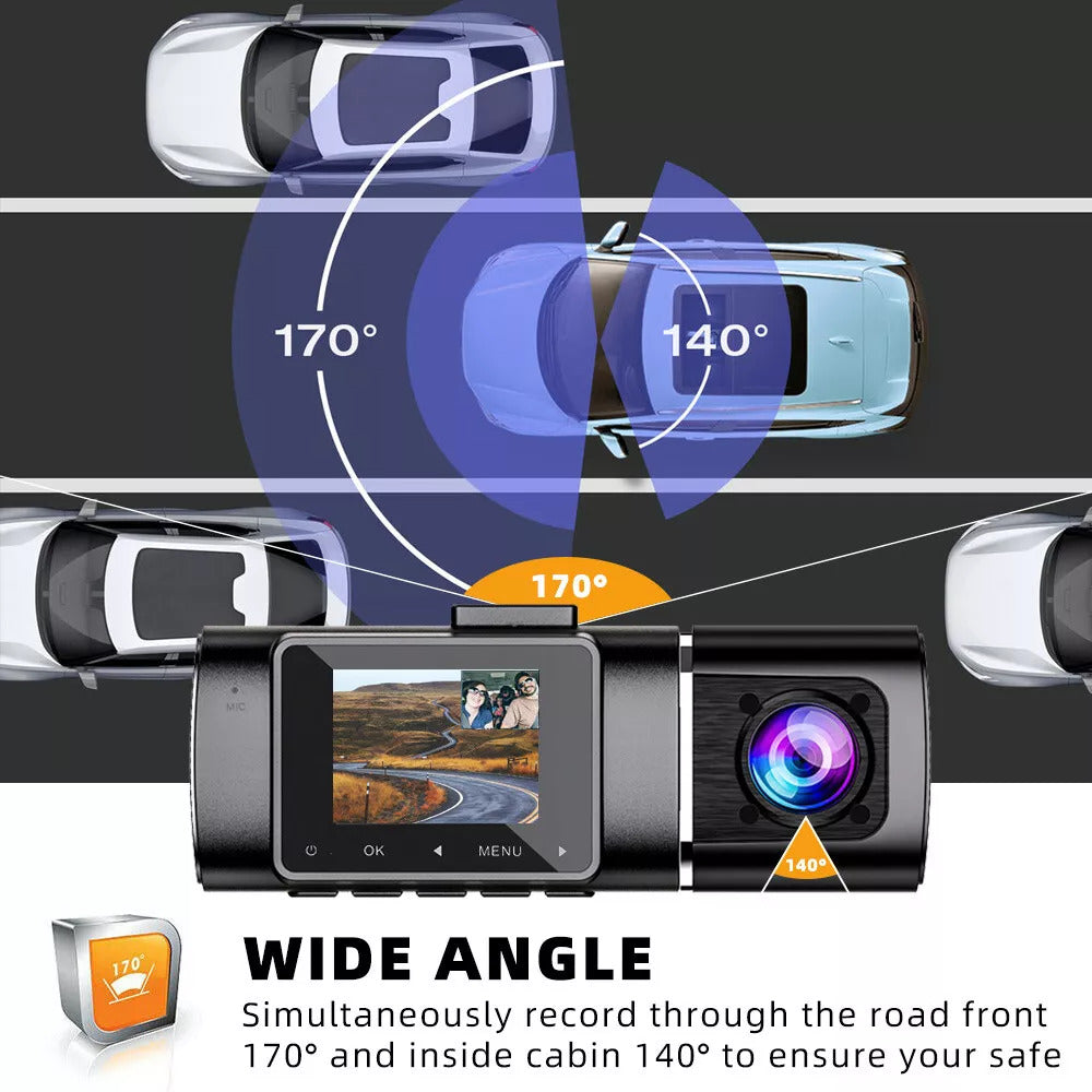 Uber Dual Dash Cam FHD 1080P Front & Cabin Camera with Night Vision