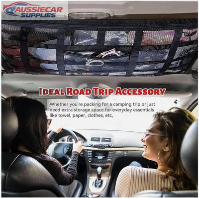 Car roof net storage