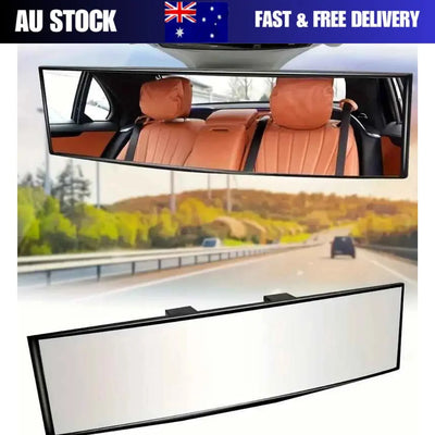 Universal Wide Angle Rear View Mirror 300mm | Interior Panoramic Rearview Mirror for Cars, Utes, Vans & SUVs