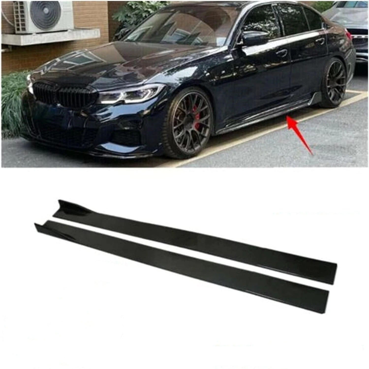 Universal Car Side Skirt Winglet Splitters 8PCS Lip Spoiler Kit for BMW Audi VW Honda Benz