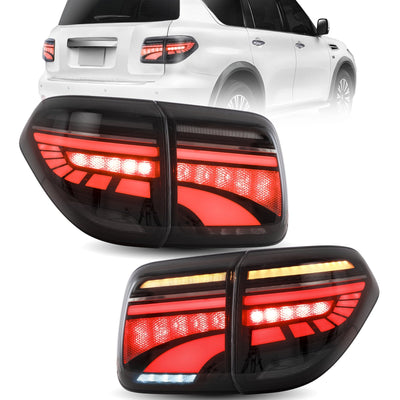 VLAND LED Tail Lights for Nissan Patrol Y62 2012-2019 | Smoked Sequential Indicators Pair AussieCarSupplies