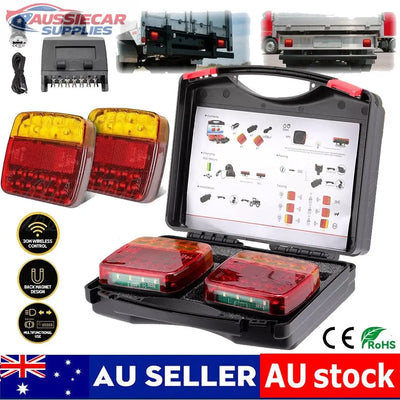 Wireless Magnetic LED Trailer Tail Light Set 12V/24V – Radio Controlled Rear Lights