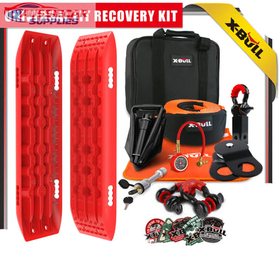 X-BULL 15 Piece 4WD Recovery Kit with Recovery Tracks, Snatch Strap & Winch Accessories | Off-Road Recovery Gear