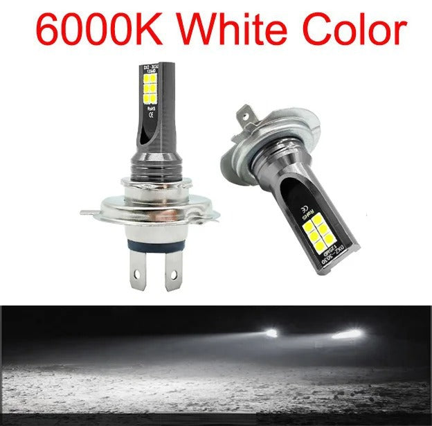 2Pcs Super Bright H4 H7 LED Headlight Bulbs 80W  12000LM Car Motorcycle Fog Lamps 12V 24V