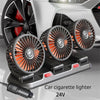 3 Head Car Fan 360° Adjustable  USB, 12V, 24V Automotive Fan