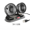 3 Head Car Fan 360° Adjustable  USB, 12V, 24V Automotive Fan