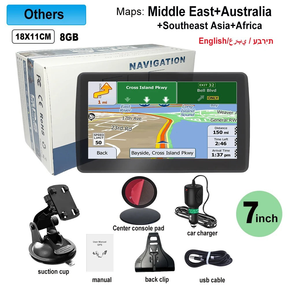 7 Inch GPS Navigation System for Cars & Trucks with Free 2024 Map Updates