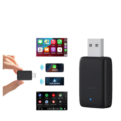 2025 Wired to Wireless CarPlay & Android Auto 2-in-1 Mini Adapter Dongle