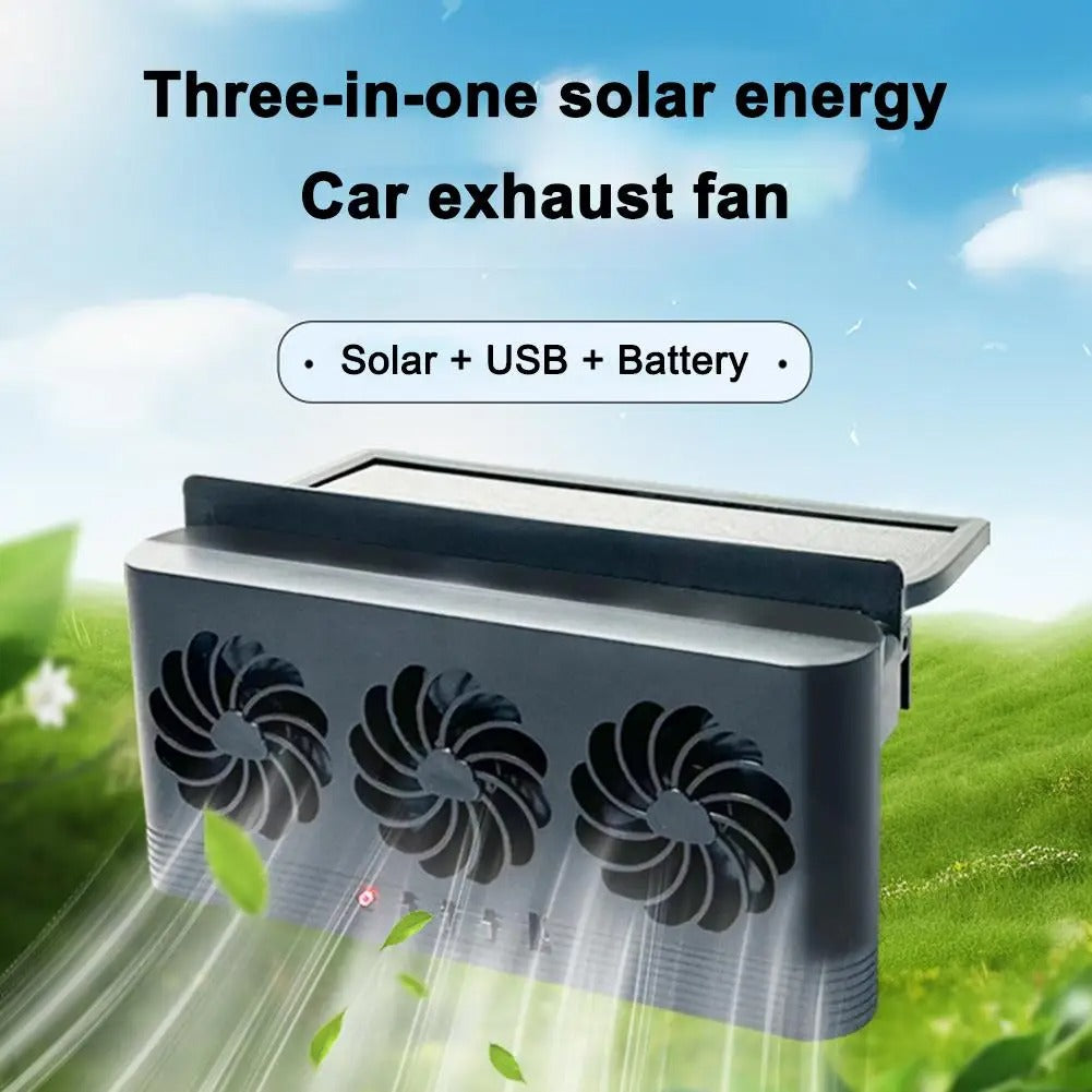 Mini Solar Car Exhaust Fan USB Cooling Ventilator Air Purifier