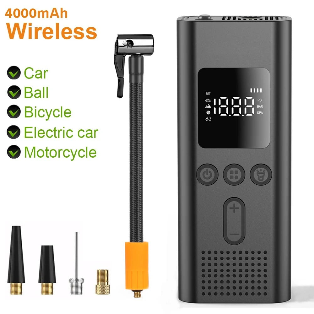 150PSI Wireless Portable Tire Inflator Electric Air Pump for Car Bicycle Motorcycle