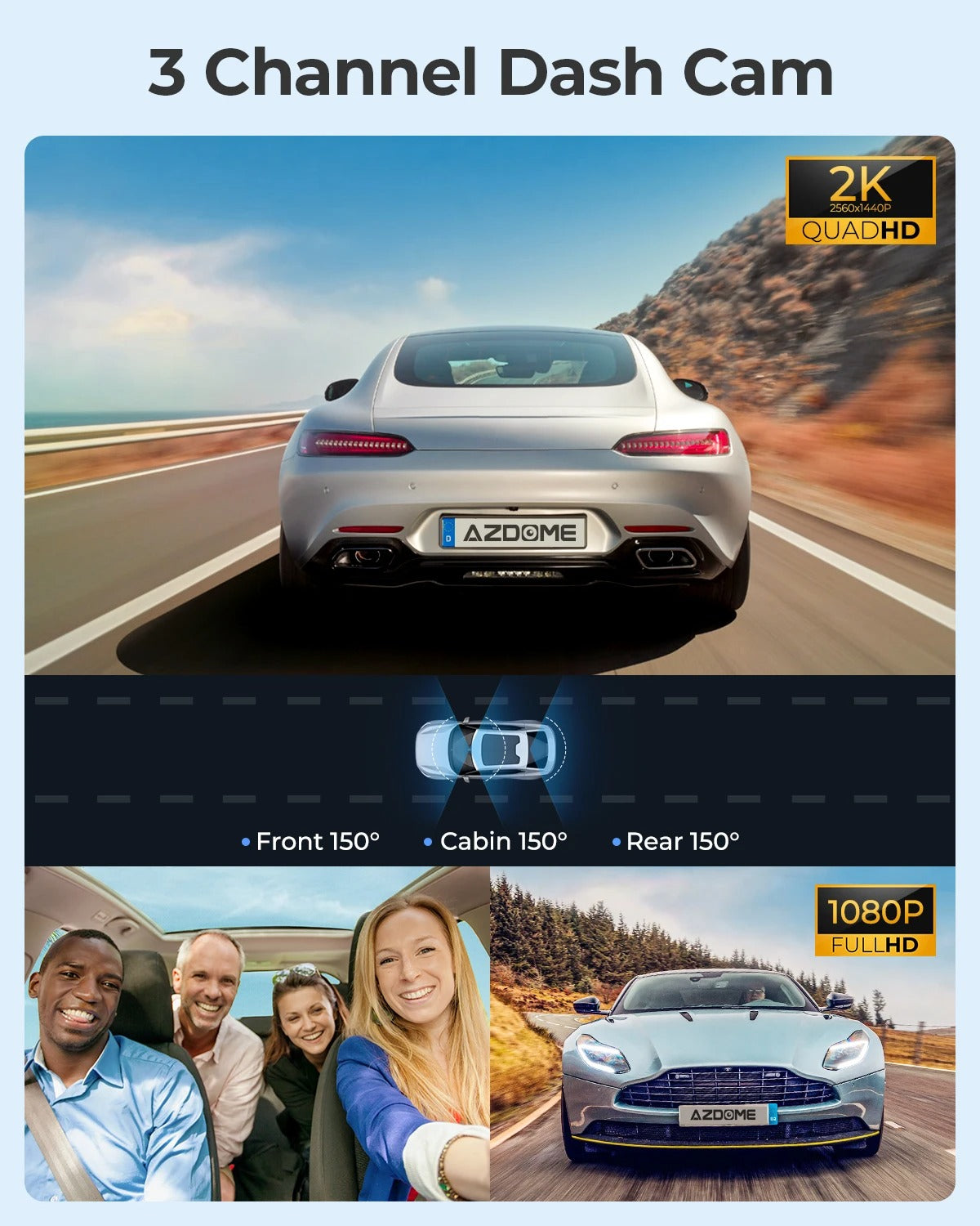 Pro 4K+1080P Dual Dash Cam with GPS, IR Night Vision & 24H Parking