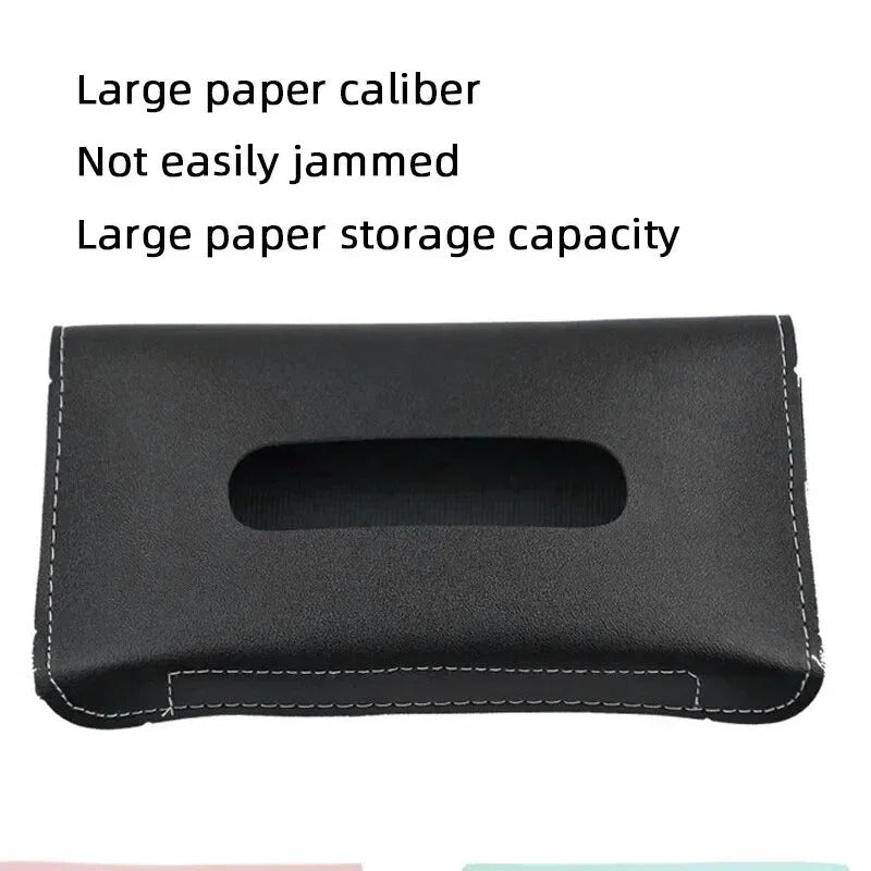 PU Leather Car Sun Visor Tissue Box Holder Interior Organizer