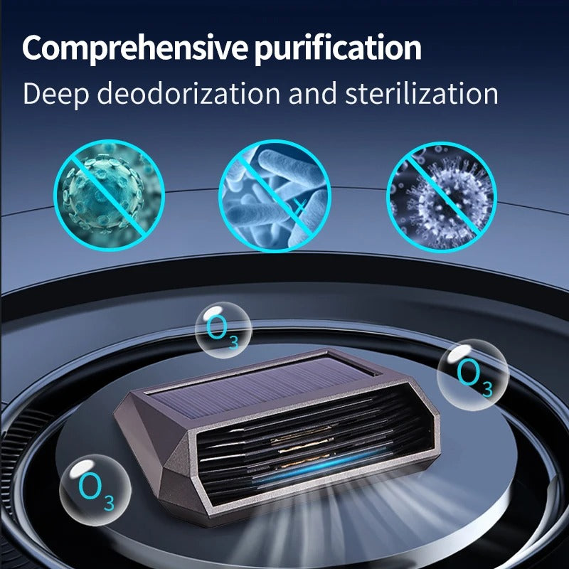 Solar Car Air Purifier with Ozone and Negative Ion Odor Eliminator