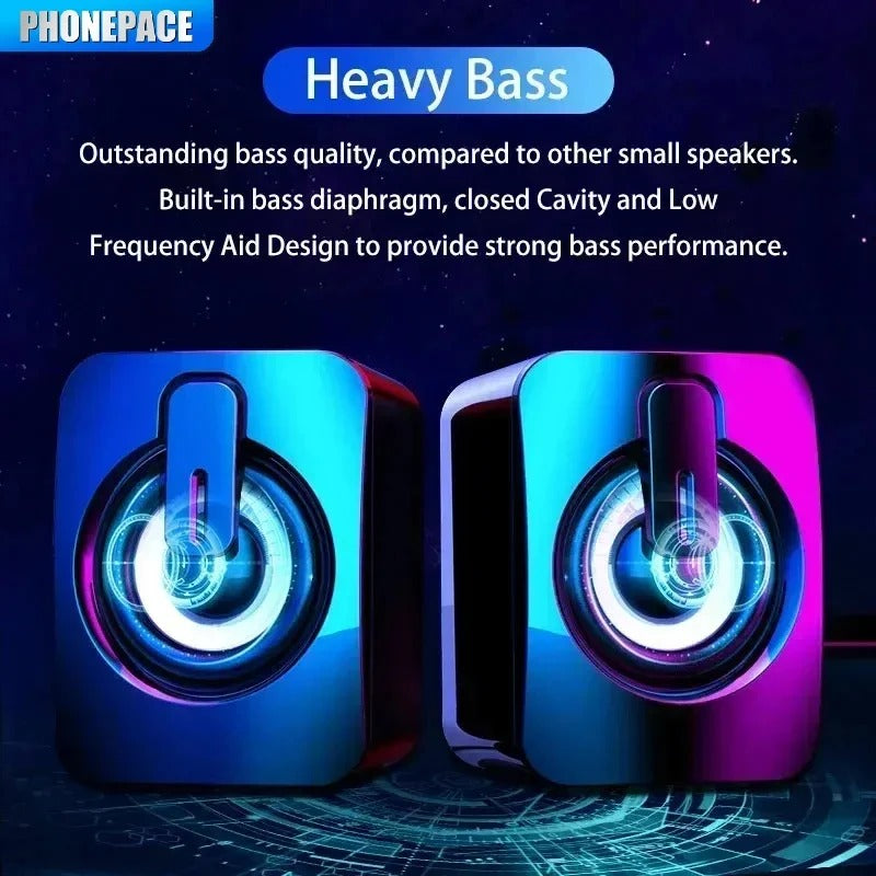 Stereo Computer Speaker with Microphone and 3.5mm Aux