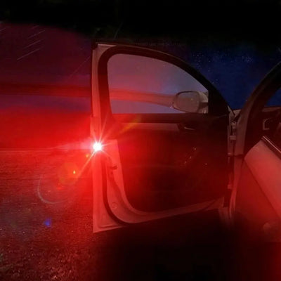 2PCS Car Door Light Warning – Wireless Anti-Collision Red Strobe Turn Signal Lamp AussieCarSupplies