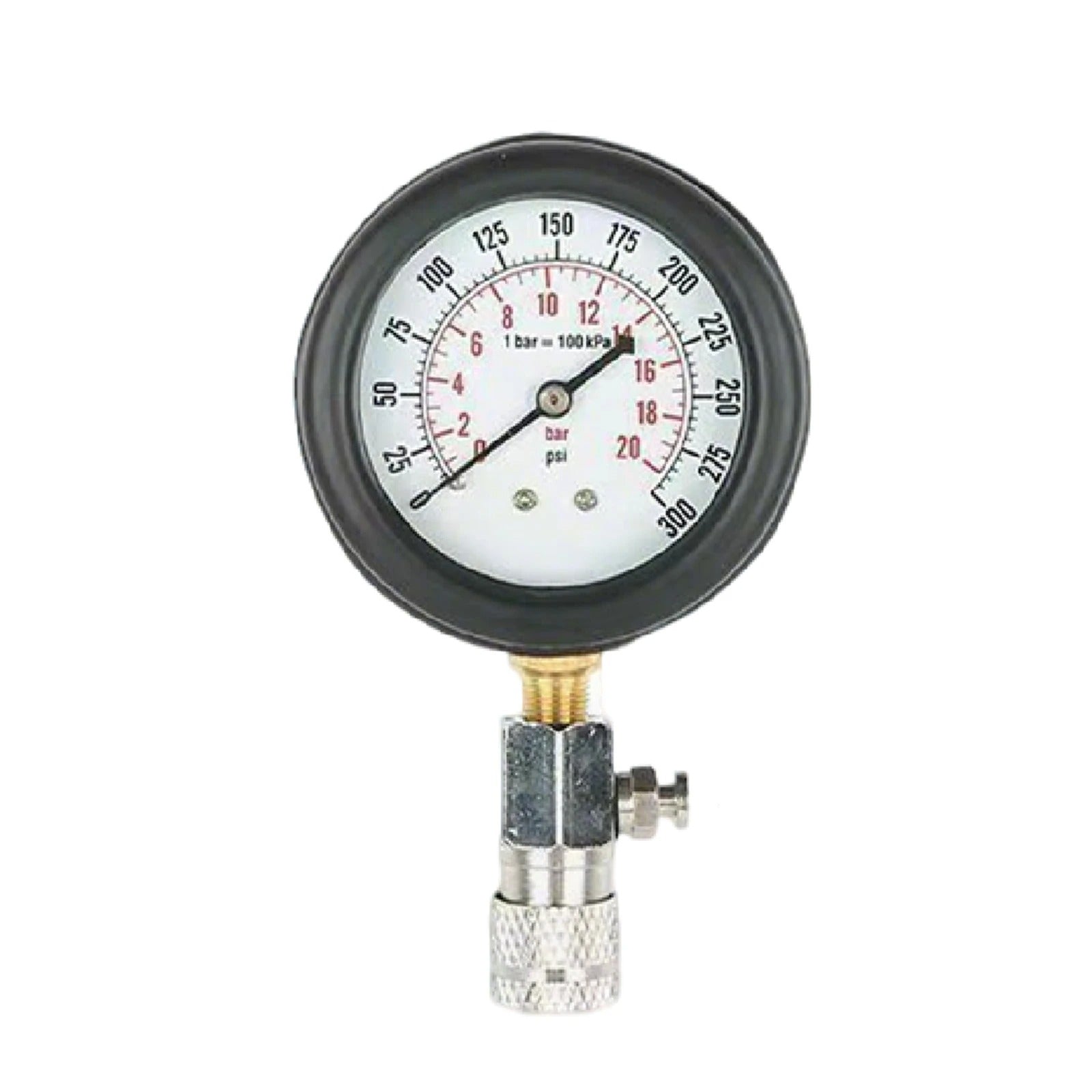 Engine Cylinder Compression Tester Kit 0–300PSI with M10 M12 M14 M18 Adapters for Car and Motorcycle