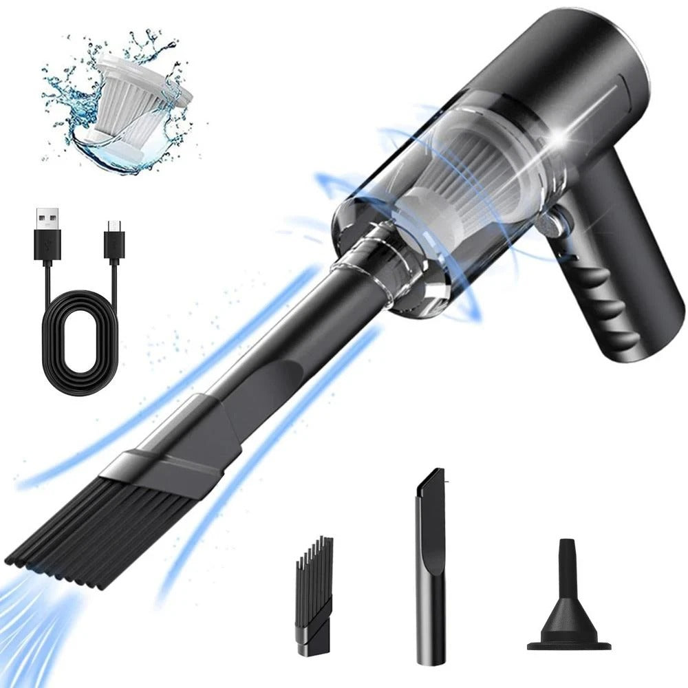 Car Wireless Vacuum Cleaner – 120W High Power Dual Use for Home & Car, Black