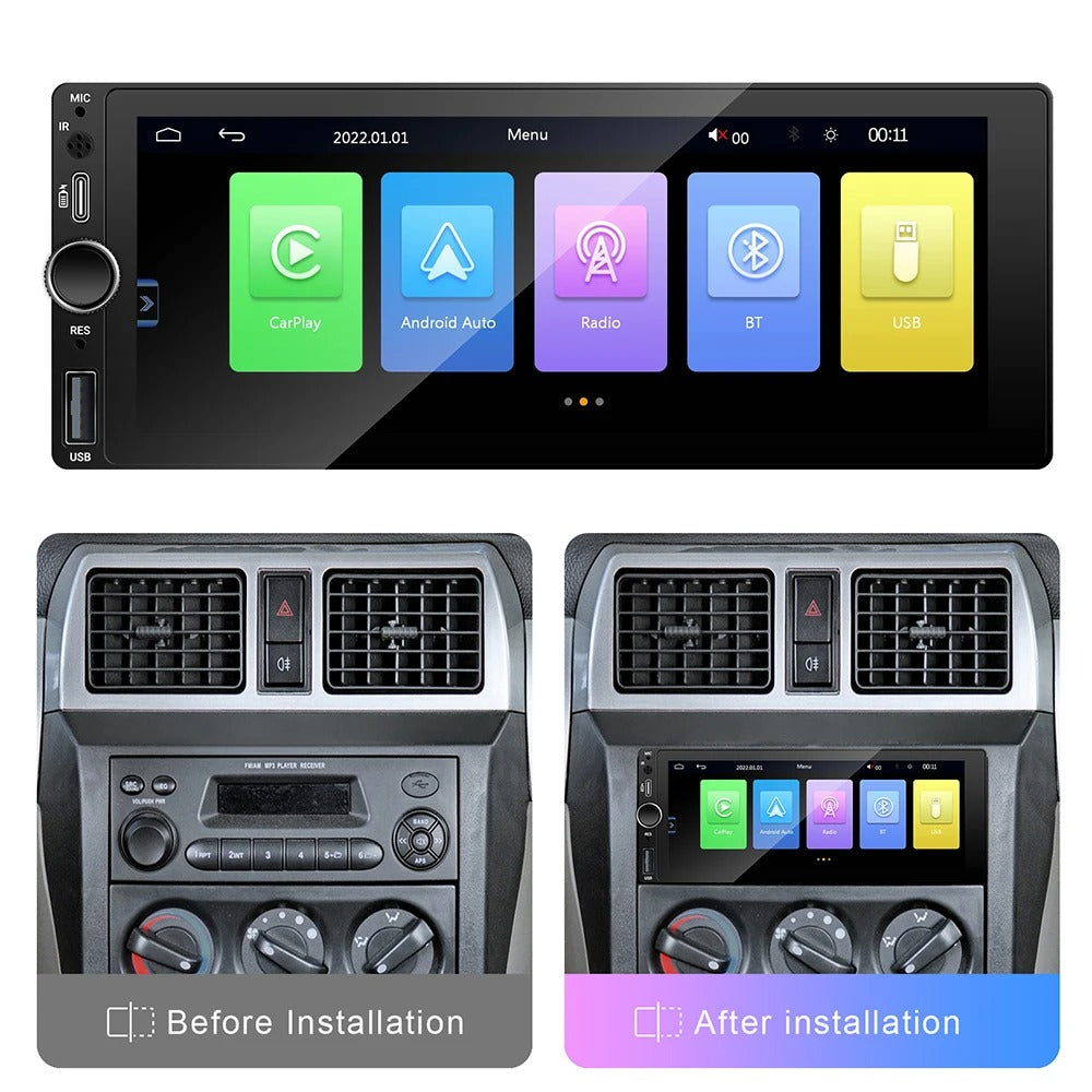 Car Radio with Wired CarPlay Android Auto MP5 Video Player Touchscreen Stereo