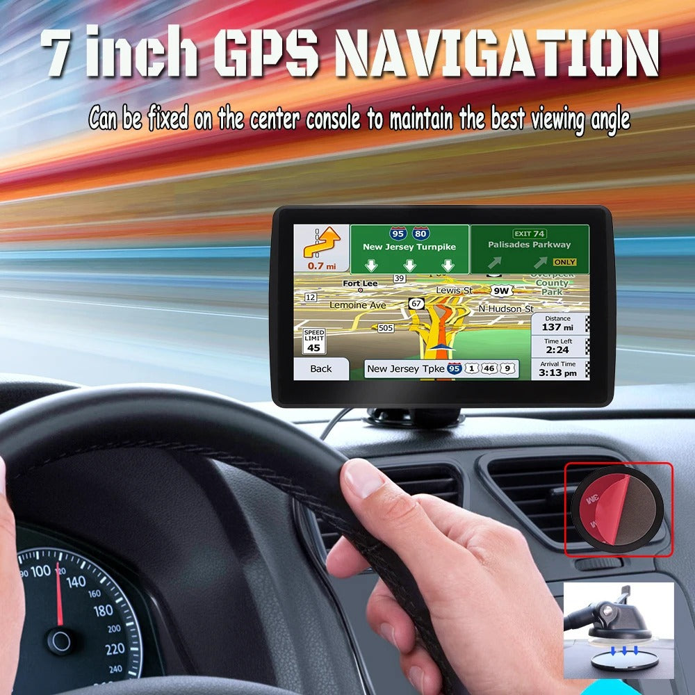 7 Inch GPS Navigation System for Cars & Trucks with Free 2024 Map Updates