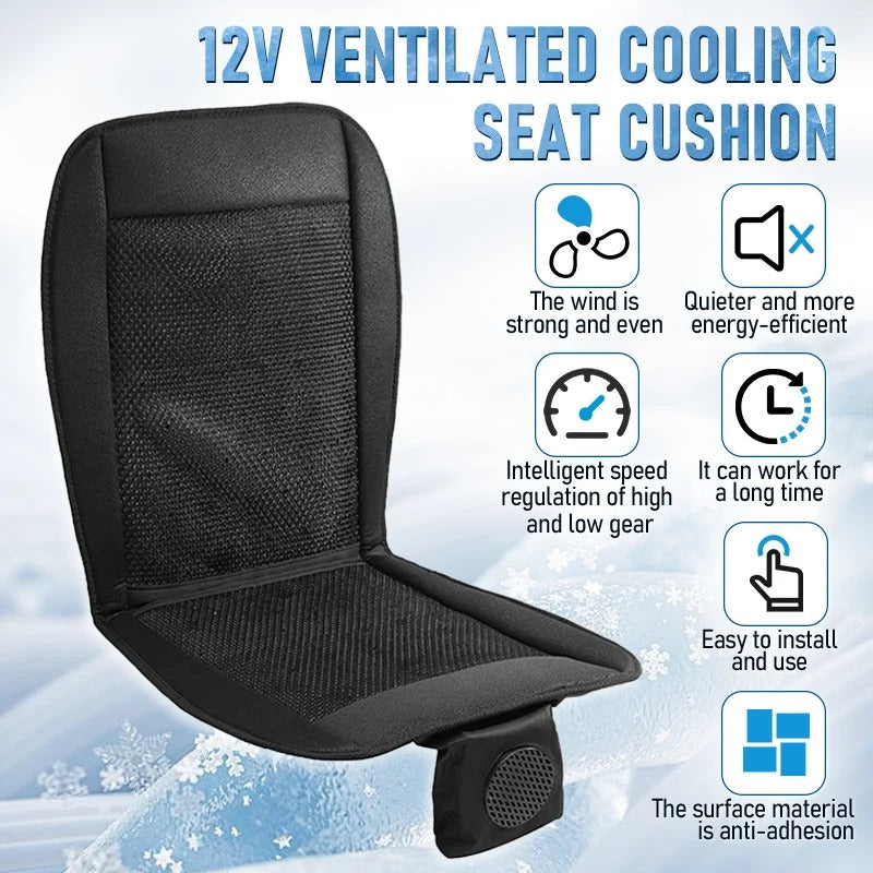 12V Car Cooling Seat Cushion with 8 Fans and 3D Spacer Mesh