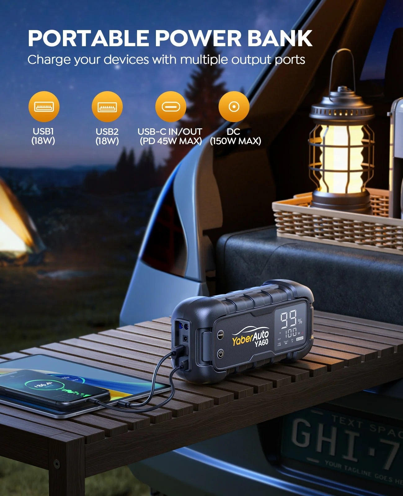 6000A Jump Starter & 150W DC Car Battery Charger