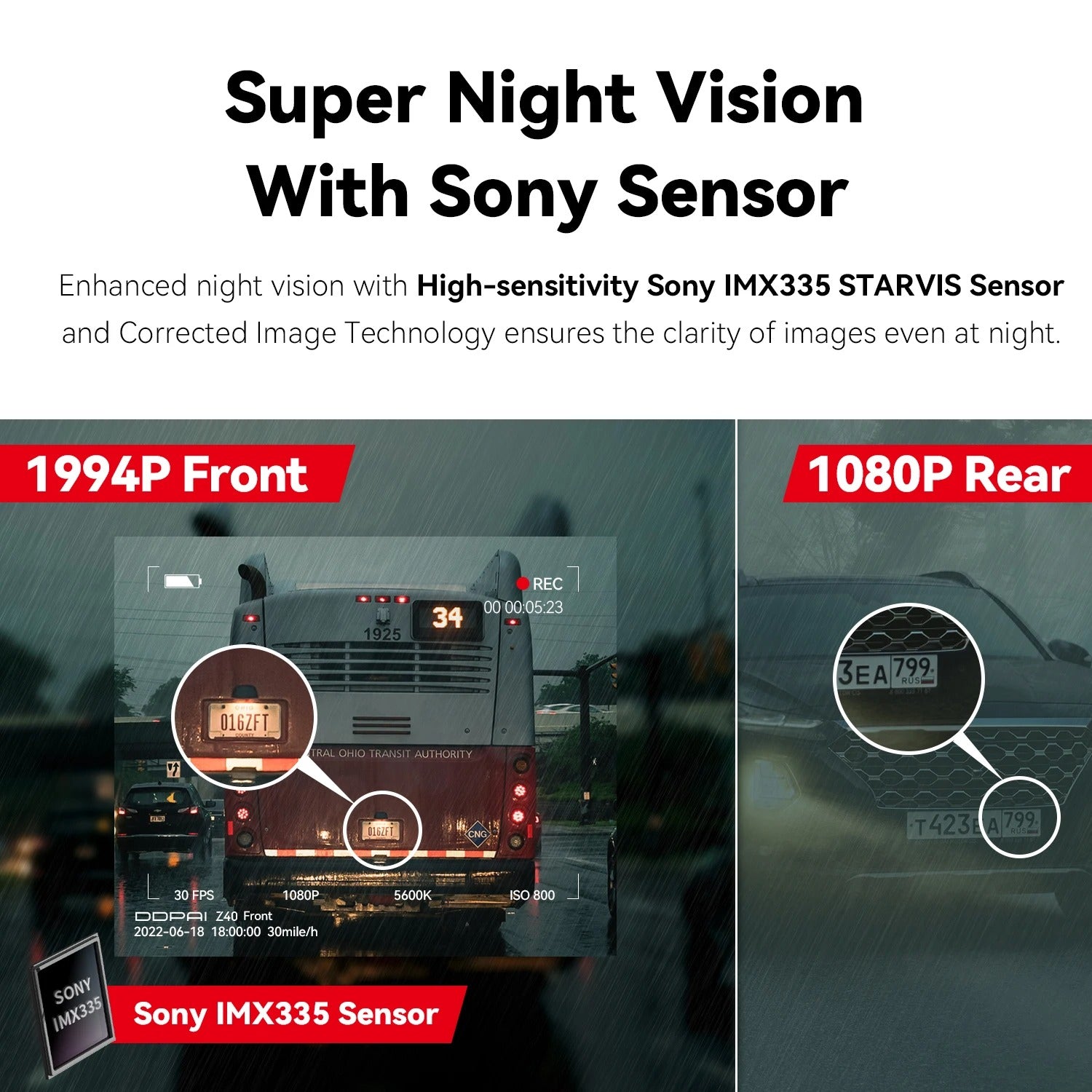 1944P 2K Dash Cam WiFi GPS 360° Rotation Parking Monitor