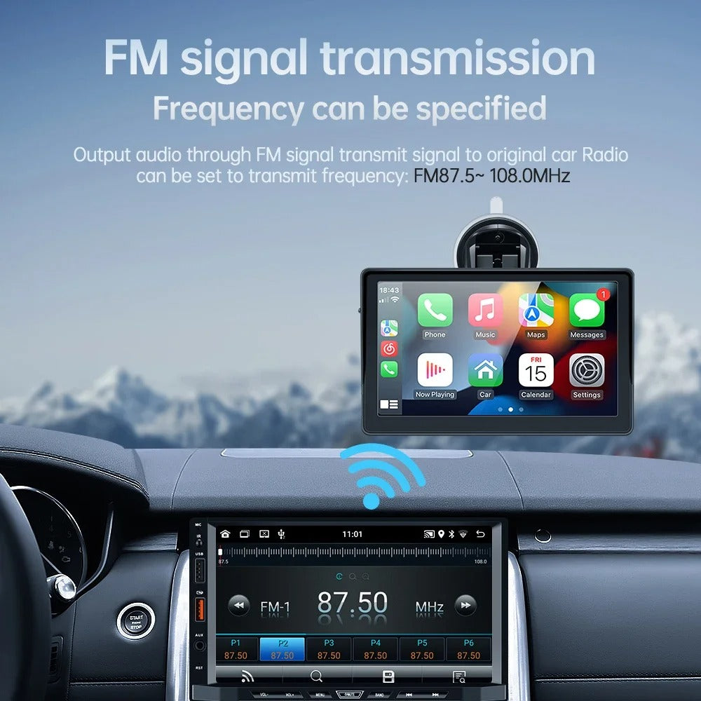 7” Universal Car Radio with Wireless CarPlay & Android Auto