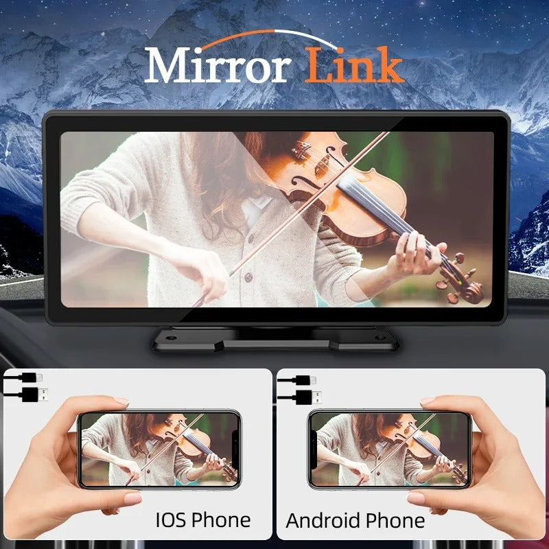 10.26 Inch Car Mirror Multimedia Player with Wireless CarPlay Android Auto Bluetooth