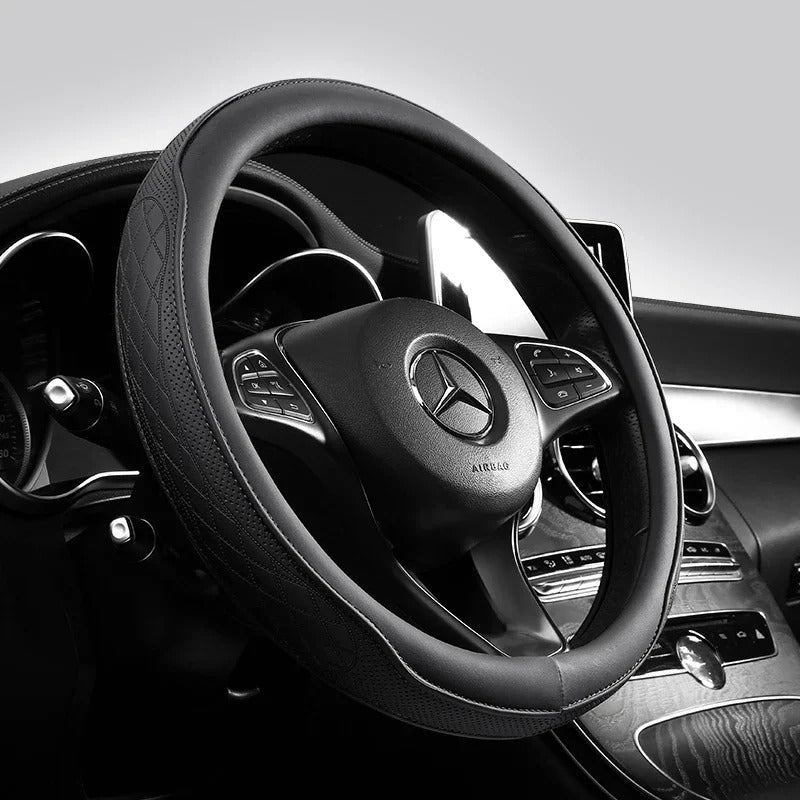 Napa Leather Car Steering Wheel Cover Universal 15 Inch Non-Slip Breathable