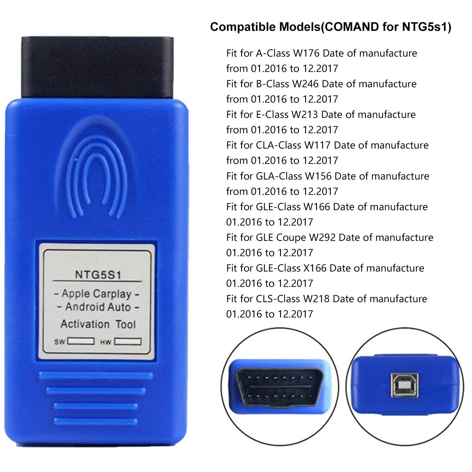 Obd activation tool for mercedes-benz ntg5s1 a b cla gla gle cls series