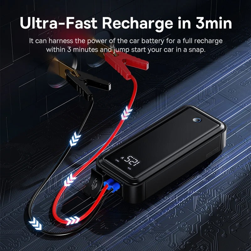 3000A Super Capacitor Car Jump Starter Batteryless Emergency Booster Portable