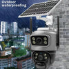 4G Solar Camera 8MP 4K Dual Lens PIR Sim Card Built-In Night Vision