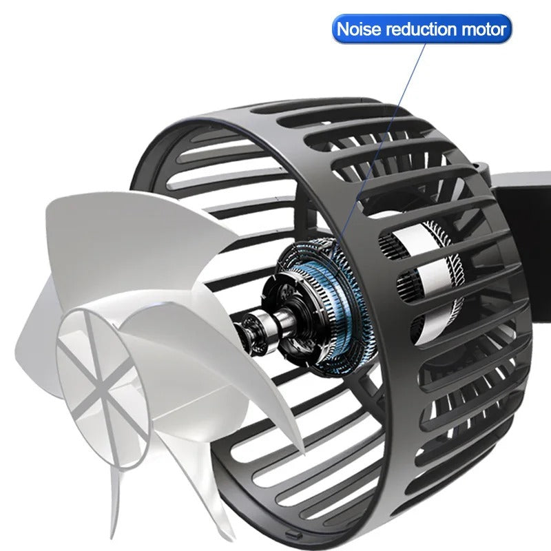 Dual Head Car Cooling Fan for Rear Seat with USB Power and Adjustable 3-Speed Airflow