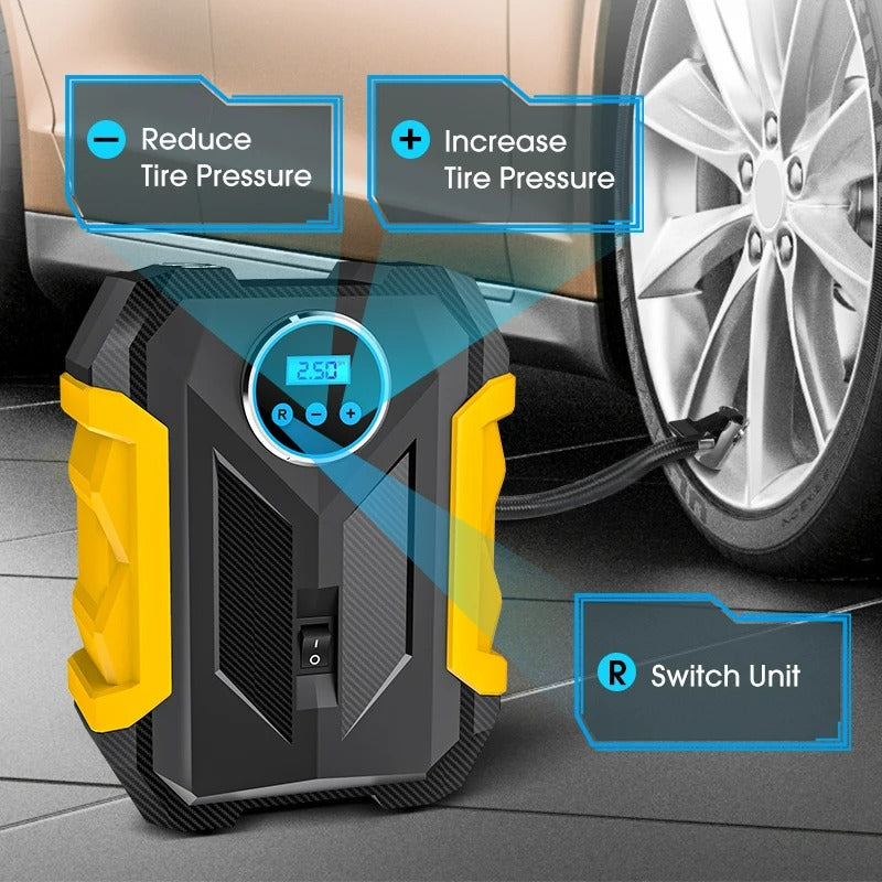 Portable Digital Tire Inflator for Cars and Motorcycles