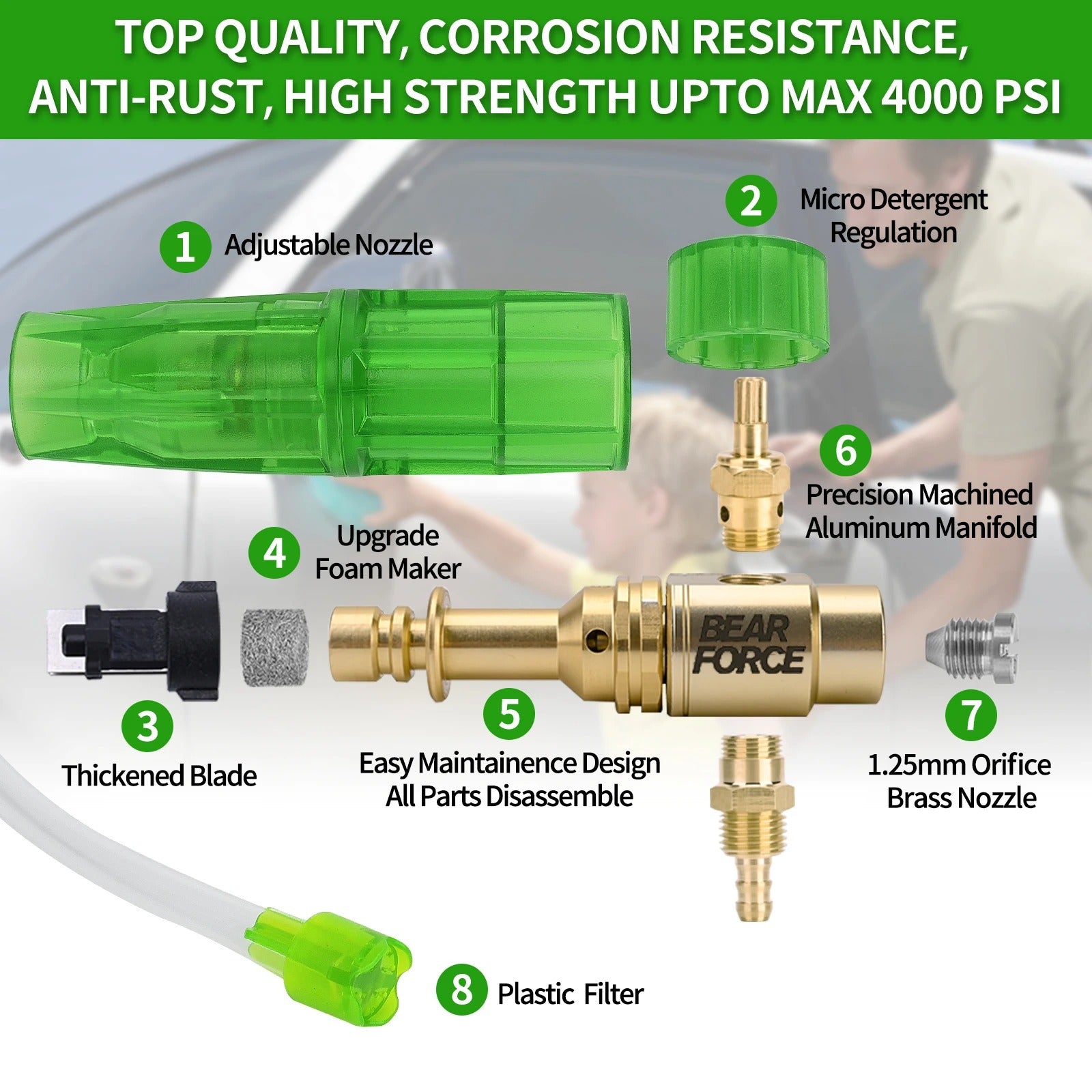 Pressure Washer Foam Cannon with 1/4 Inch Quick Connector