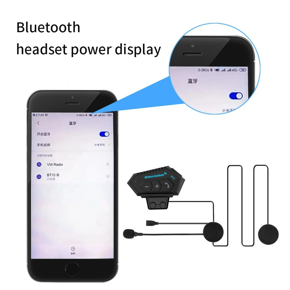 Motorcycle Bluetooth Helmet Headset Wireless Hands free