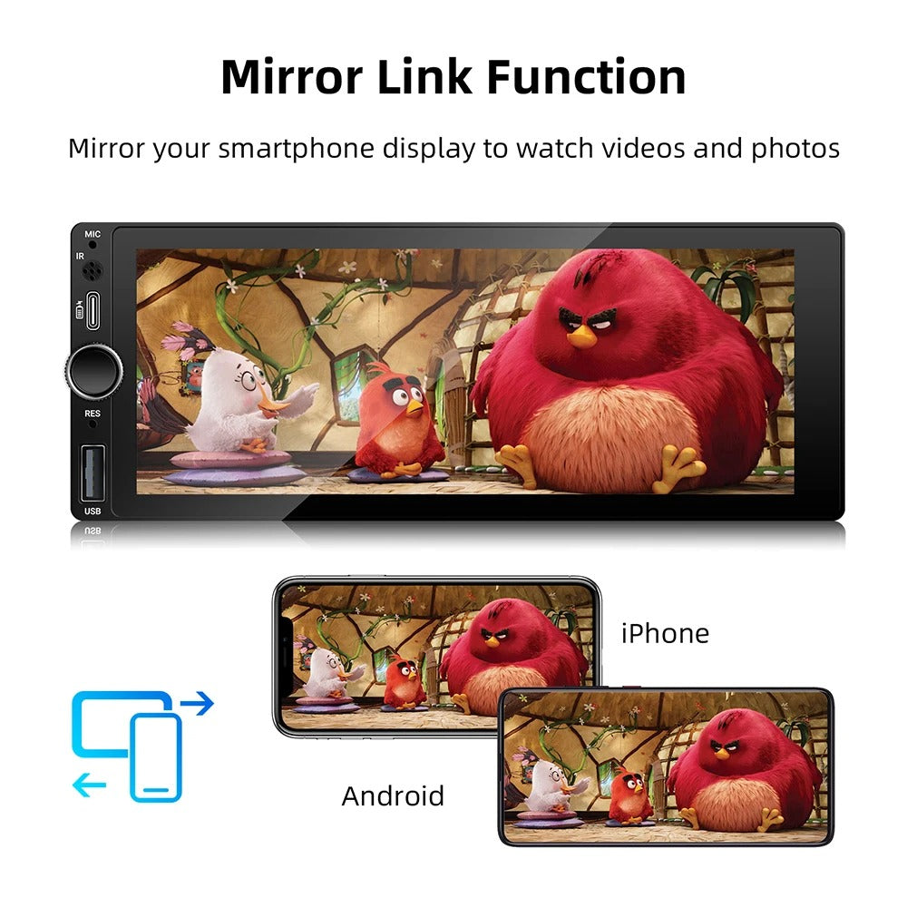 Car Radio with Wired CarPlay Android Auto MP5 Video Player Touchscreen Stereo