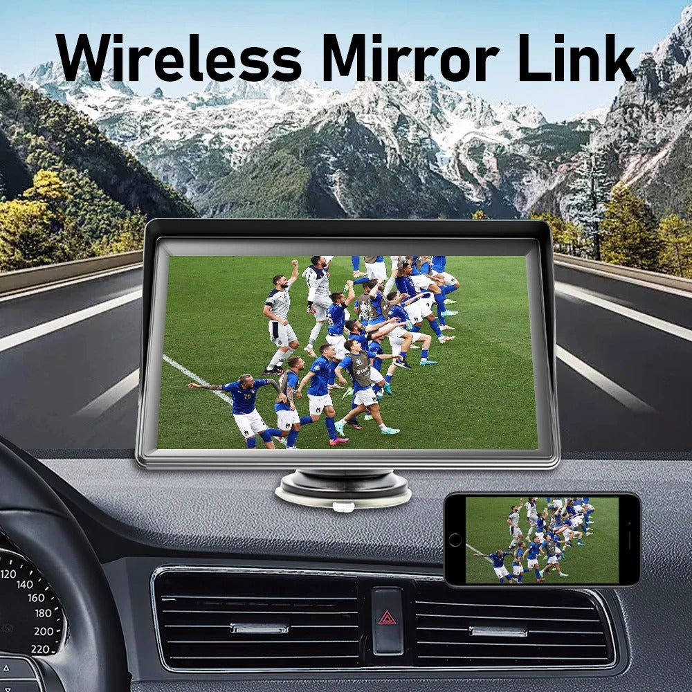 7” IPS Portable Car Radio with Wireless CarPlay and Reverse Camera