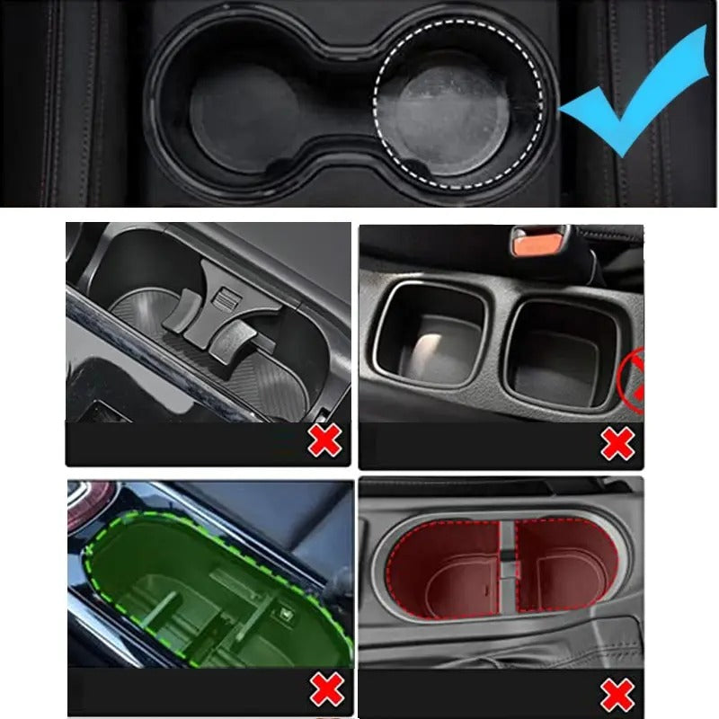 Car Cup Holder Expander with Detachable Tray Table for Food and Drink Storage