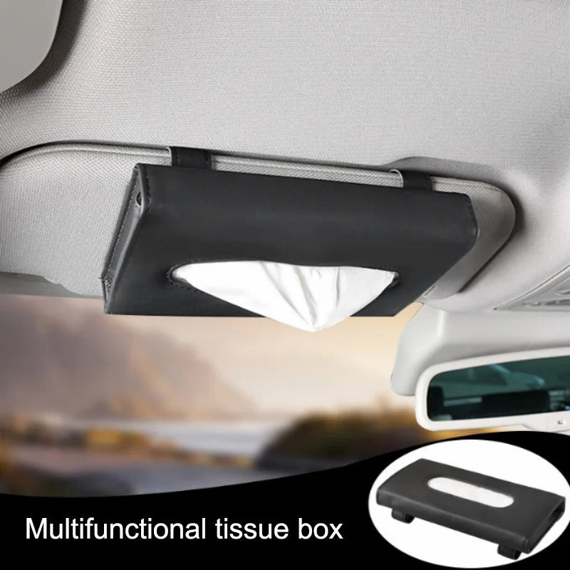 Car Sun Visor Tissue Box Holder Auto Interior Towel Storage Organizer