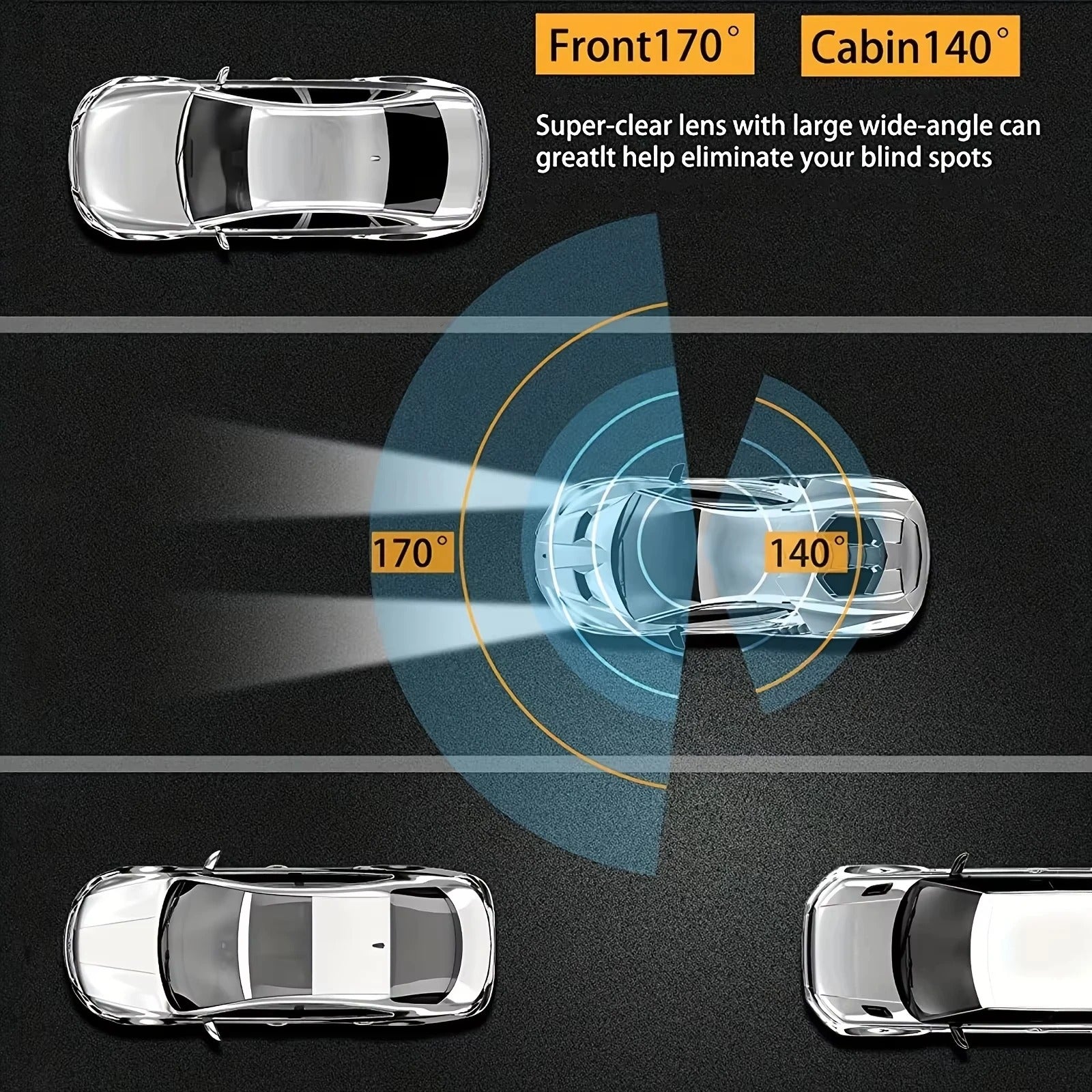 Dual Camera Dash Cam with WiFi - Front & Inside Car Camera
