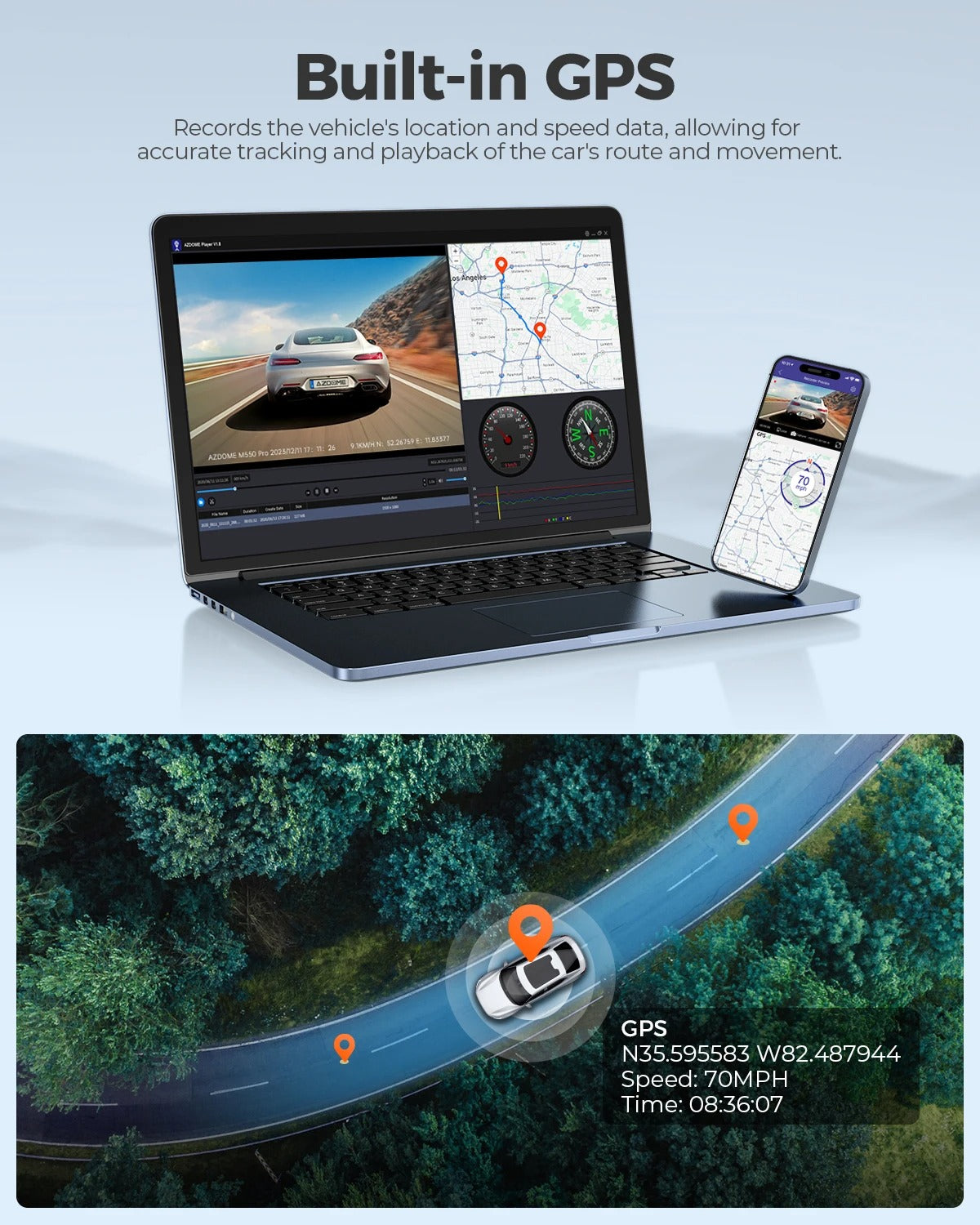 Pro 4K+1080P Dual Dash Cam with GPS, IR Night Vision & 24H Parking
