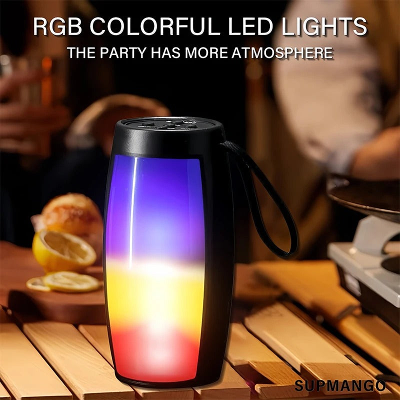 Portable Wireless Bluetooth Speaker with RGB LED Lights and TF USB Support